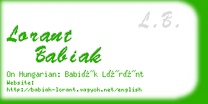 lorant babiak business card